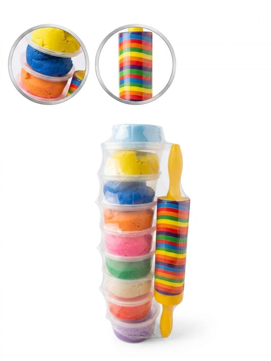 Soft Play Dough Clay for Kids - 8 Color Set with Tools