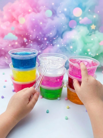 Non-Sticky Slime for Kids – Colorful Stretchy Sensory Slime, Fun Play & Stress Relief in 9 colors