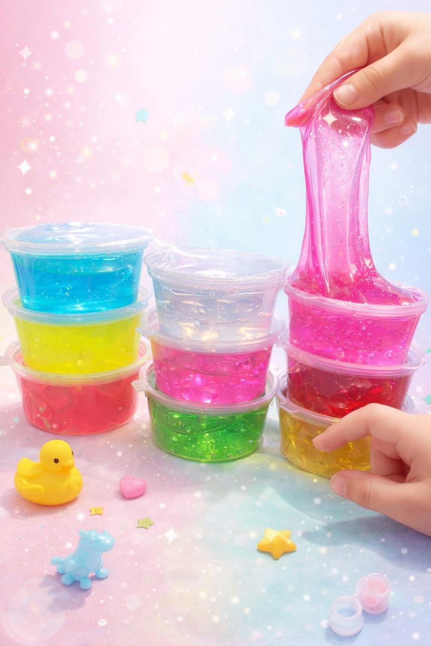 Non-Sticky Slime for Kids – Colorful Stretchy Sensory Slime, Fun Play & Stress Relief in 9 colors