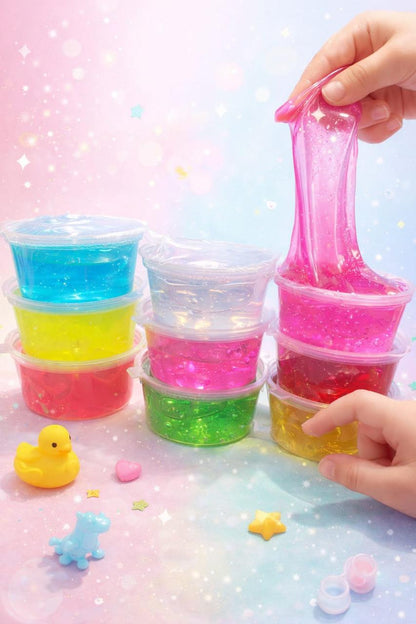 Non-Sticky Slime for Kids – Colorful Stretchy Sensory Slime, Fun Play & Stress Relief in 9 colors